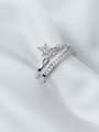 thumb Exquisite Double Layer Star Shaped Rhinestones S925 Silver Ring 2