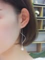 thumb Fashion Hollow Bead Wave Line Earrings 1