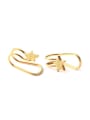 thumb Elegant Gold Plated Star Shaped Titanium Frosted Clip On Earrings 0