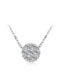 thumb Simple Zircon-covered Round Necklace 0