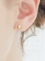 thumb Personalized Freshwater Pearl Zircon Stud Earrings 1