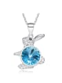 thumb Fashion Cute Rabbit austrian Crystal Pendant 925 Silver Necklace 2