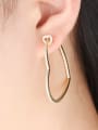 thumb Copper With  Cubic Zirconia Trendy Heart Hoop Earrings 1