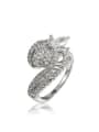 thumb Exquisite Platinum Plated Snack Shaped Zircon Ring 0