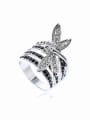 thumb Fashion White Rhinestone-covered Dragonfly Alloy Ring 0
