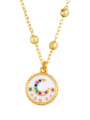 thumb Copper With  Cubic Zirconia Fashion Moon round Necklaces 3