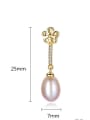 thumb Sterling Silver 8-9mm natural pearl exquisite plum flower Earrings 4