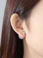 thumb Copper inlaid with AAA zircons Simple Two wearing methods imitation pearls Earrings 1