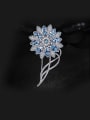 thumb Flower Shaped Crystal Brooch 0