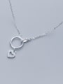 thumb 925 Sterling Silver With Silver Plated Simplistic Circle Heart Necklaces 3