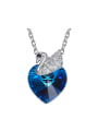 thumb Fashion Heart-shaped austrian Crystal Swan Necklace 0