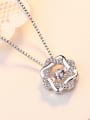 thumb Fashion Shiny Zirconais-studded Flowers 925 Silver Pendant 1