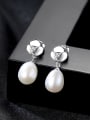 thumb Sterling Silver 7-8mm natural pearl earrings 0