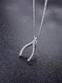 thumb Simple Y letter Pendant Chain  Zircon Necklace 1