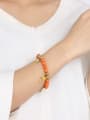 thumb Fashionable Dolphin Shaped Orange Stone Titanium Bracelet 1