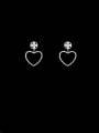 thumb Copper With Platinum Plated Simplistic Hollow Heart Stud Earrings 0