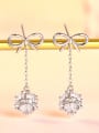 thumb 925 Sterling Silver With  Cubic Zirconia Trendy Bowknot Drop Earrings 2