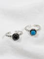 thumb 925 Sterling Silver With Antique Silver Plated Vintage Round Turquoise Rings 0