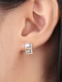 thumb All-match Rose Gold Plated Zircon Stud Earrings 1