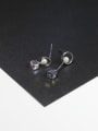 thumb Simple Cubic Crystals Tiny Imitation Peals Hollow Round 925 Silver Stud Earrigns 2