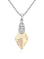 thumb Simple Rhombus austrian Crystal Pendant Platinum Plated Necklace 2