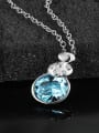 thumb Fashion Shiny Rhinestones Blue Crystal 925 Sterling Silver Pendant 1