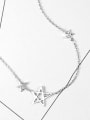 thumb Fashion Stars Zircon Silver Necklace 2