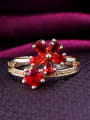 thumb Elegant 18K Gold Plated Flower Shaped Zircon Ring 1