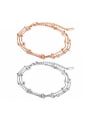 thumb Stainless Steel With Rose Gold Plated Personality Charm Anklets 0
