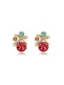thumb Colorful Austria Crystal Round Shaped Stud Earrings 0