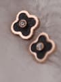 thumb leaf Flower Shaped Stud Earrings 1