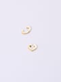 thumb Titanium With Gold Plated Simplistic Smoot  Hollow Heart Stud Earrings 1