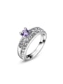 thumb Exquisite Purple Zircon Platinum Plated Ring 0