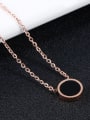 thumb Fashion 18K Rose Gold Black Paint Titanium Round Shaped Necklace 2