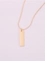 thumb Titanium With Gold Plated Simplistic Smooth Geometric Necklaces 2