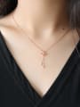 thumb Sterling silver leaf zircon necklace 1