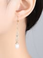 thumb Pure silver retro 7-8mm Natural Freshwater Pearl Earrings 1
