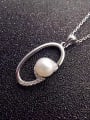 thumb Simple Freshwater Pearl Hollow Oval Necklace 1