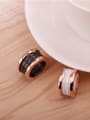 thumb Black Ceramic Rose Gold Plated Ring 1