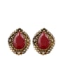 thumb Ethnic style Water Drop shaped Resin stones Crystals Earrings 0