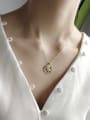 thumb Sterling silver 18k-gold plated rose round necklace 1