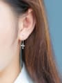 thumb S925 Silver Matte Cross Fashion Personality Ear Lines 1