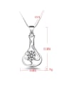 thumb Fashion Flower Vase Cubic Zircon Pendant Copper Necklace 2