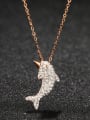 thumb 925 Sterling Silver With Rose Gold Plated Cute Dolphin Necklaces 0