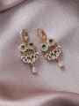 thumb Alloy With Gold Plated Cute Owl Drop Earrings 2