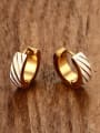 thumb Delicate Gold Plated Matte Finished Titanium Clip Earrings 2