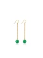 thumb Copper Alloy Gold Plated Classical Jade Drop hook earring 0
