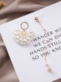 thumb Alloy With Gold Plated Fashion Flower Asymmetry  Imitation Pearl Drop Earrings 1