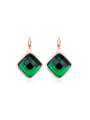 thumb Green Square Shaped Austria Crystal Stud Earrings 0
