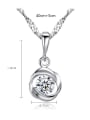 thumb Sterling silver classic 3A zircon simple mini simulation necklace 1
